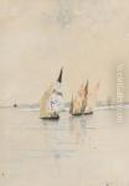 Barche A Vela Oil Painting by Francesco, Lord Mancini