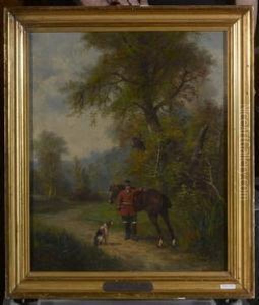 Piquer. Reiter Mit Pferd Und Hund. Oil Painting by Francesco, Lord Mancini