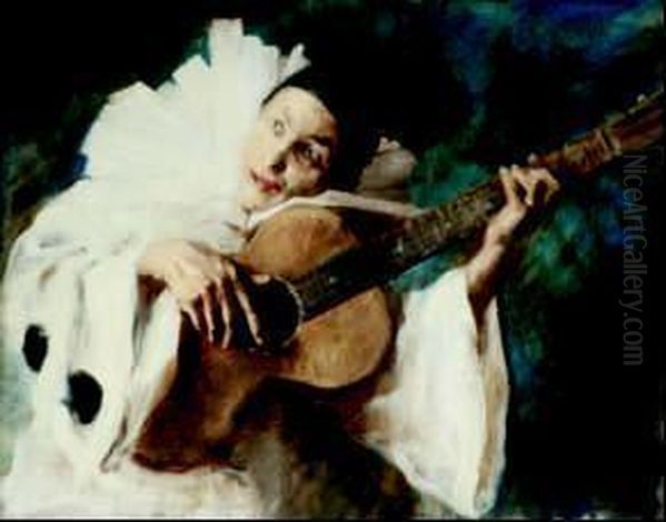 Pierrot Oil Painting by Francesco, Lord Mancini