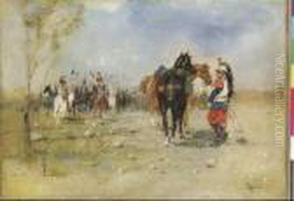 Cavalleggeri Oil Painting by Francesco, Lord Mancini