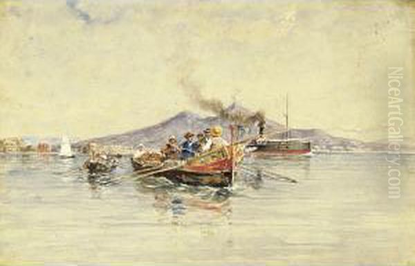 Imbarcazioni Nel Golfo Di Napoli Oil Painting by Francesco, Lord Mancini