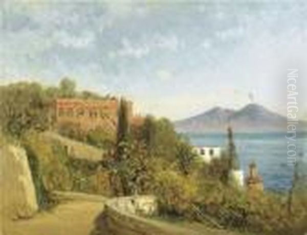 Napoli, Strada A Posillipo Oil Painting by Francesco, Lord Mancini