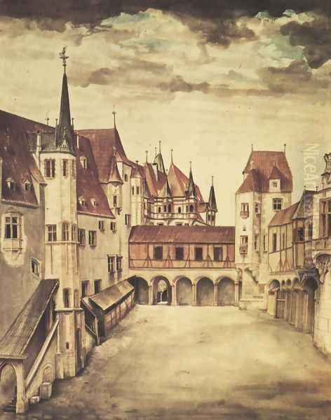 Castle Court (Innsbruck) Oil Painting by Albrecht Durer