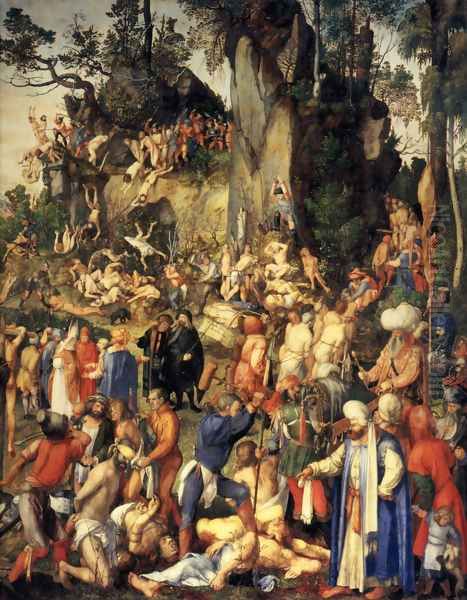 Matyrdom Of The Ten Thousand Oil Painting by Albrecht Durer