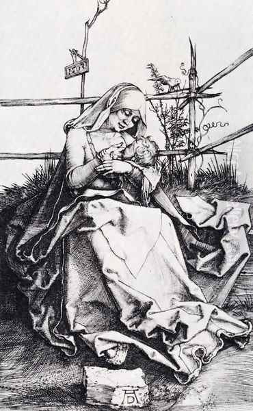 Madonna On A Grassy Bench by Albrecht Durer