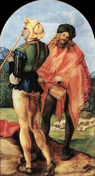 Two Musicians Oil Painting by Albrecht Durer