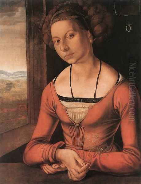 Portrait Of A Young Furleger With Her Hair Done Up Oil Painting by Albrecht Durer