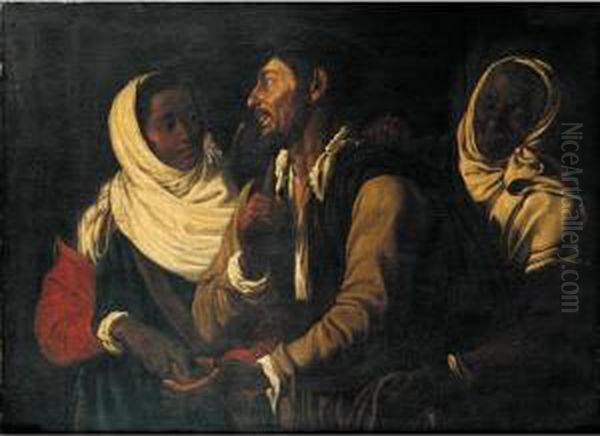 The Fortune-teller Oil Painting by Bartolomeo Manfredi