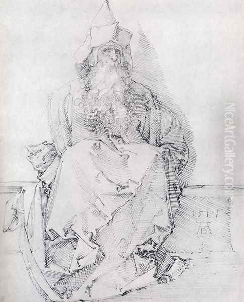 Seated Prophet Oil Painting by Albrecht Durer