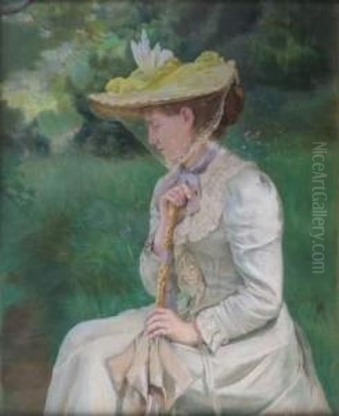 Elegante Au Chapeau Oil Painting by Marcel Mangin