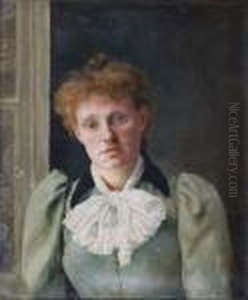 Portrait De Femme Oil Painting by Marcel Mangin