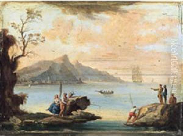 Marina Oil Painting by Adriaen Manglard