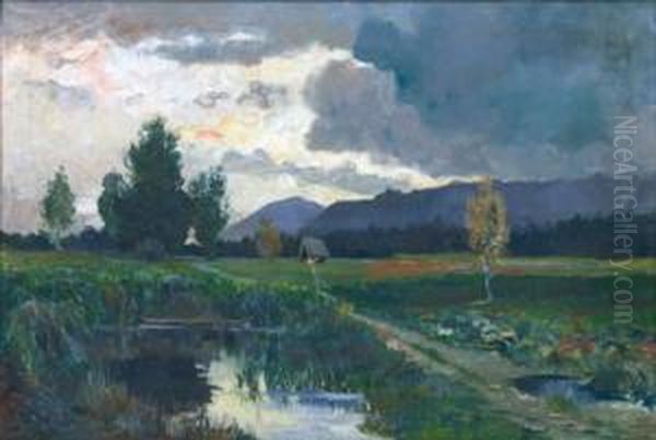 Sattnitzlandschaft Oil Painting by Eduard Manhart