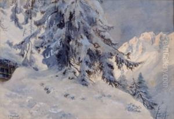 Winter Im Hochgebirge Oil Painting by Eduard Manhart