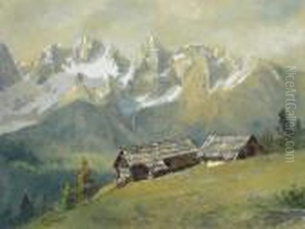 Aus Den Julischen Alpen, Die Matulekberge Bei
 Wald Oil Painting by Eduard Manhart