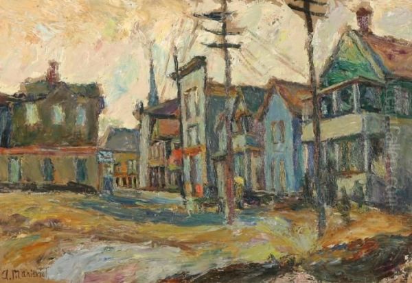 Cloudy Day, Bridgeport, Connecticut Oil Painting by Abraham Manievich