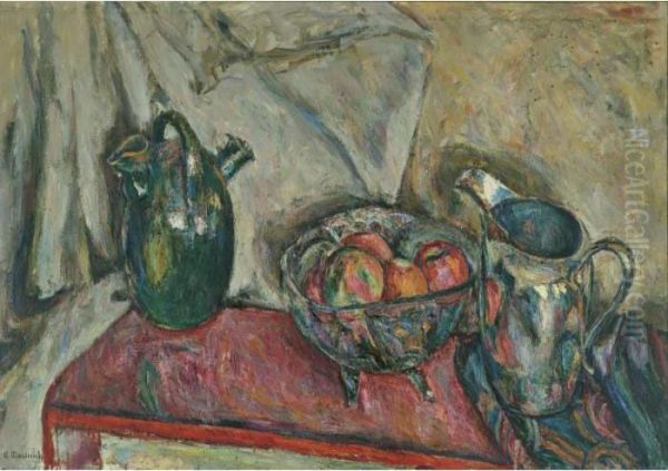 Still Life With Apples Oil Painting by Abraham Manievich