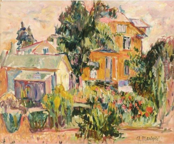 The Yellow House Oil Painting by Abraham Manievich