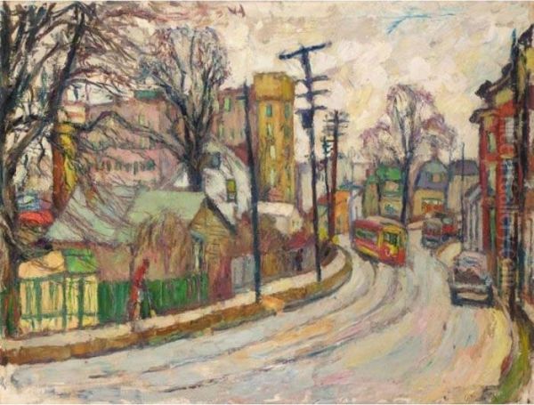 A Street In The Bronx Oil Painting by Abraham Manievich