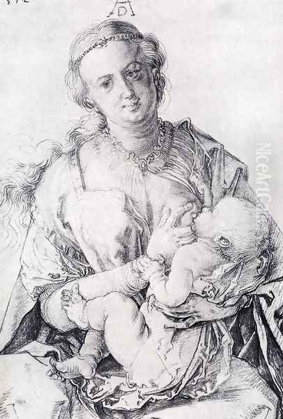 The Virgin Nursing The Child Oil Painting by Albrecht Durer