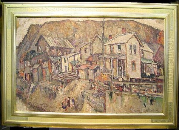 Mining Town Oil Painting by Abraham Manievich