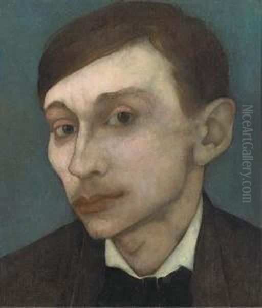 Self Portrait Oil Painting by Jan Mankes