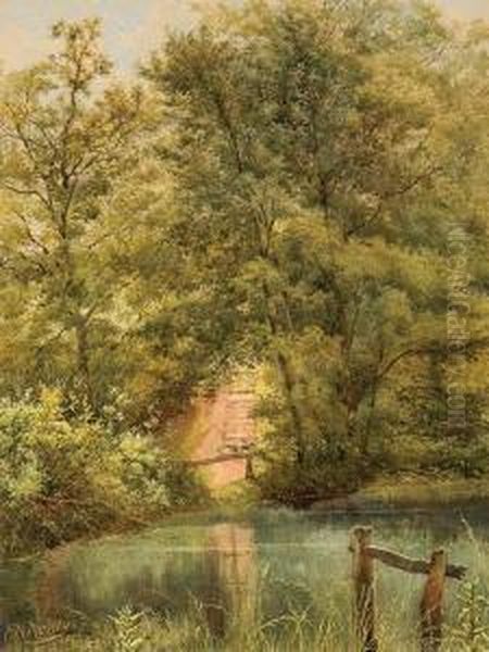 View Upon The Lake. Oil Painting by Charles Macdonald Manly