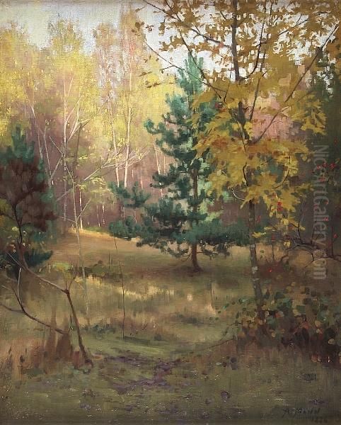 In October Oil Painting by Alexander Mann