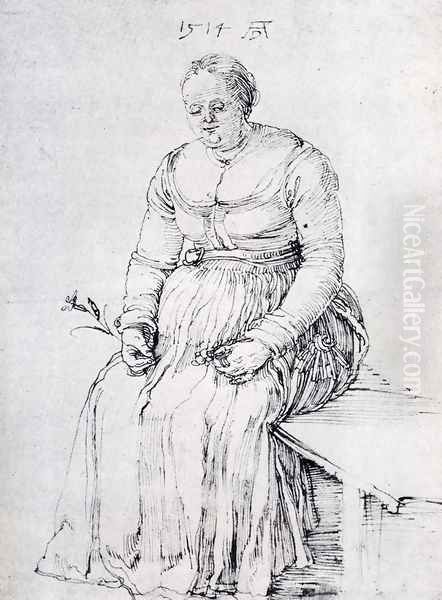 Seated Woman Oil Painting by Albrecht Durer