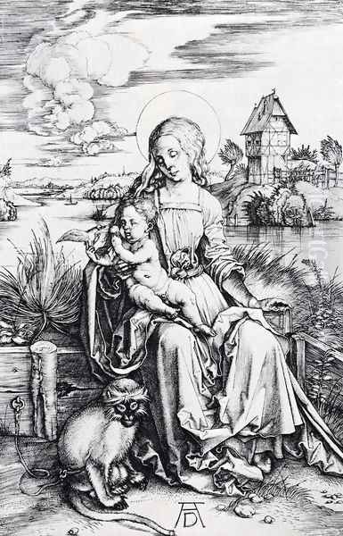 Madonna With The Monkey Oil Painting by Albrecht Durer