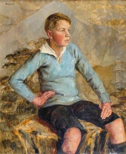 Portrait Of A Young Boy Oil Painting by Harrington Mann