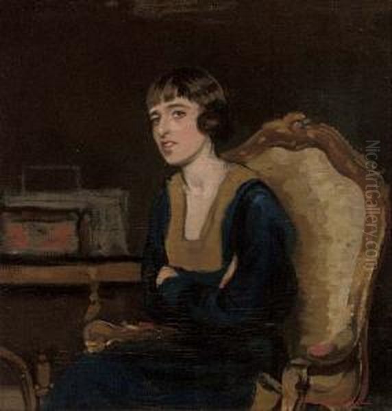 Portrait Of The Artist's Sister Oil Painting by Harrington Mann