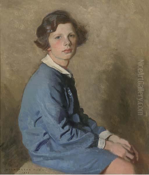 Portrait Of A Young Girl Oil Painting by Harrington Mann