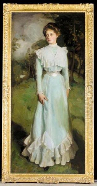 Portrait Of Miss Isabella Nairn Oil Painting by Harrington Mann