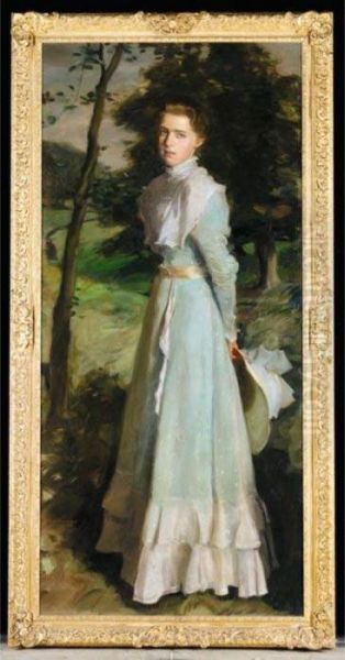 Portrait Of Miss Mary Nairn Oil Painting by Harrington Mann