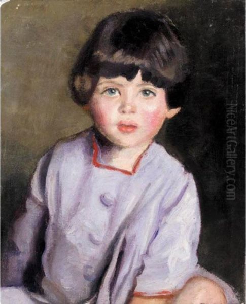 The Violet Sweater Oil Painting by Harrington Mann