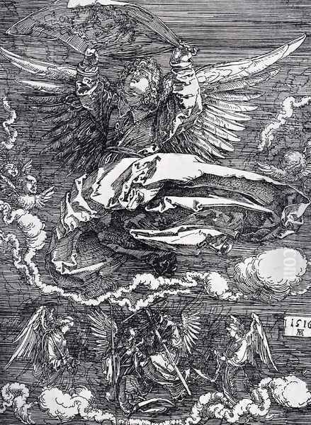 Sudarium Spread Out By An Angel Oil Painting by Albrecht Durer