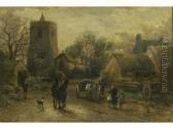 Orton Village And Church Oil Painting by William Manners