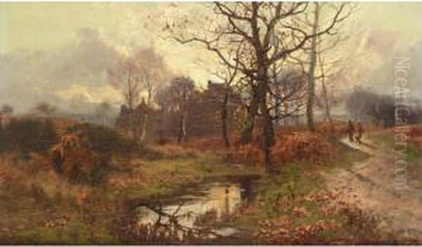 A Country Track In Autumn Oil Painting by William Manners