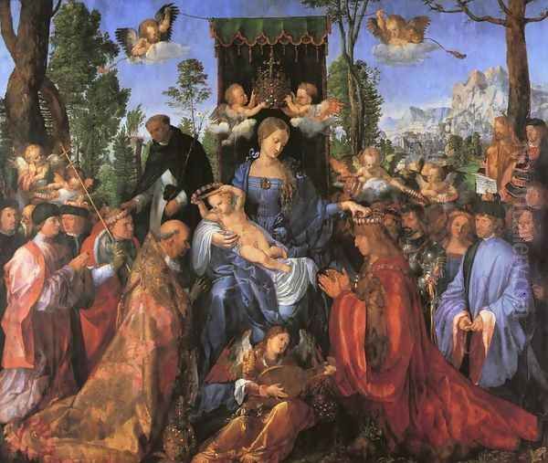 The Altarpiece of the Rose Garlands Oil Painting by Albrecht Durer