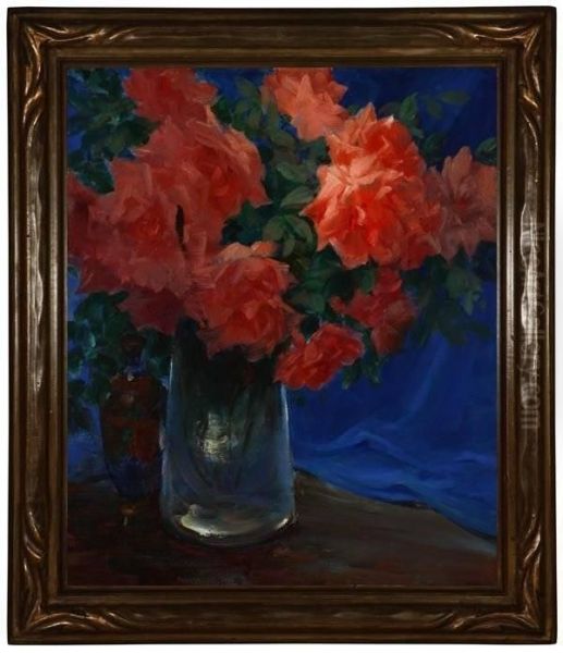 L.a. Roses Oil Painting by Jean Mannheim