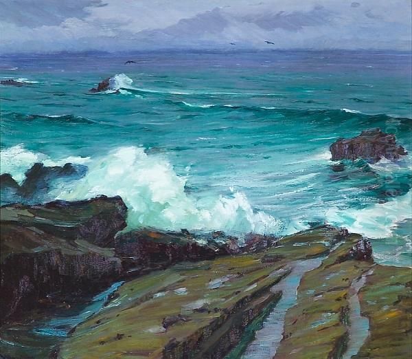 Laguna Coast Oil Painting by Jean Mannheim