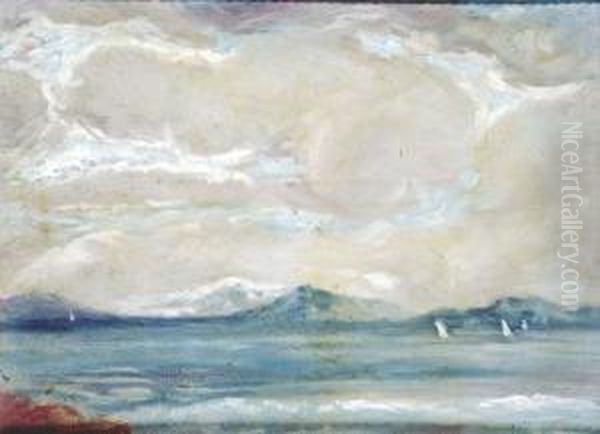 Balaton Oil Painting by Gusztav Mannheimer