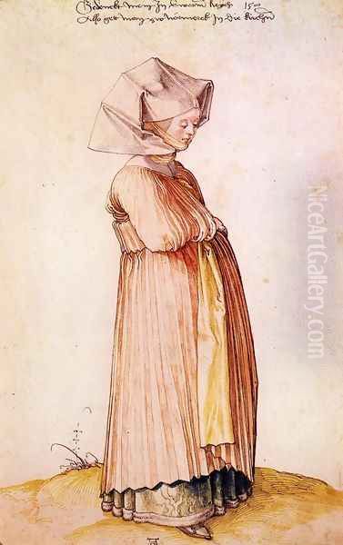 Nuremberg Woman Dressed for Church Oil Painting by Albrecht Durer