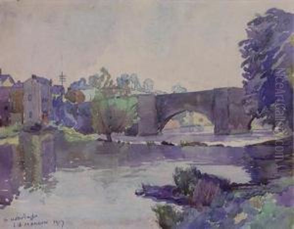 River Landscape, Ludlow Oil Painting by James Bolivar Manson