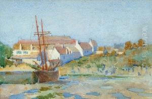 Harbour Scene, With Another Of A Fisherman By The Same Hand Oil Painting by James Bolivar Manson