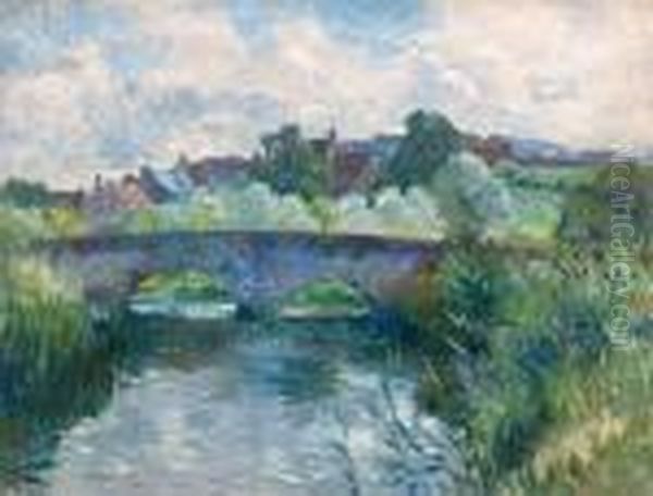 The Little River Cosson, Chateau De Nanteuil, Blois Oil Painting by James Bolivar Manson