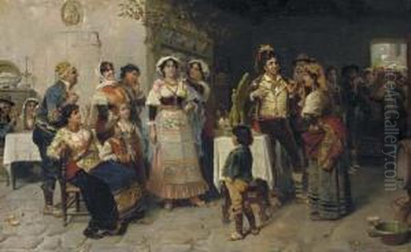 Preparations For The Wedding Oil Painting by Giocomo Mantegazza