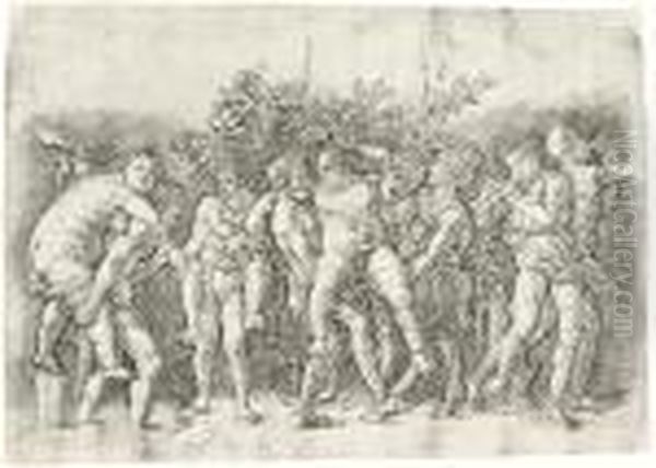 Bacchanal With Silenus Oil Painting by Andrea Mantegna