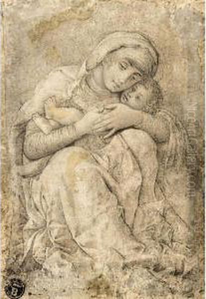 Virgin And Child Oil Painting by Andrea Mantegna